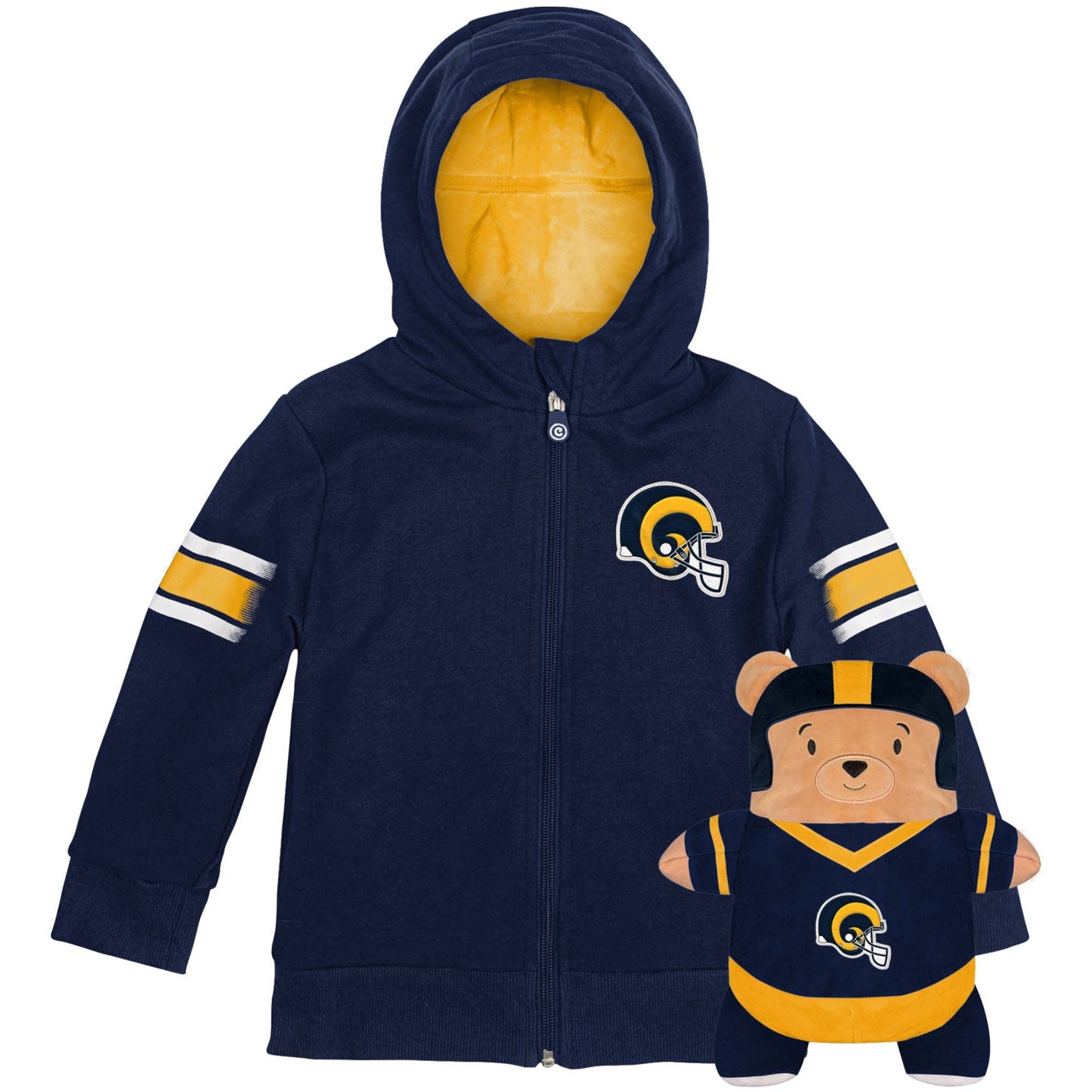 Cubcoats Boy's Toddler Los Angeles Rams 2-in-1 Transforming Full-Zip Hoodie & Soft Plushie Royal
