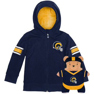 Cubcoats Boy's Toddler Los Angeles Rams 2-in-1 Transforming Full-Zip Hoodie & Soft Plushie Royal