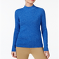 Karen Scott Women's Cotton Mock Neck Sweater Blue Size X-Small