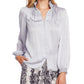 Vince Camuto Women's Smocked Office Blouse Gray Size Small