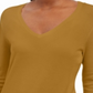JM Collection Women's Embellished Sleeve V Neck Sweater Yellow Size X-Small