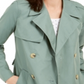 Charter Club Women's Classic Solid Trench Coat Green Size Medium