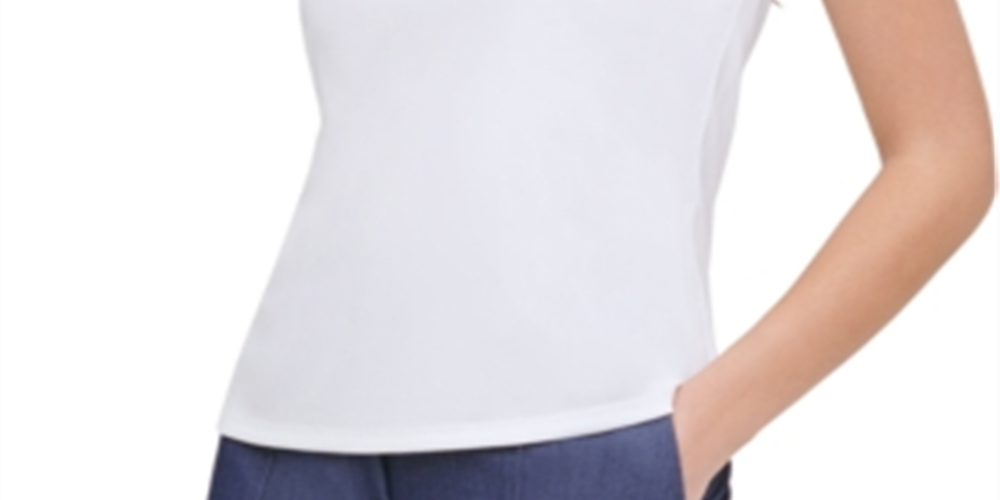 Tommy Hilfiger Women's Tie Neck Top White Size X-Large