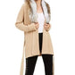 Michael Kors Women's Faux Fur Trim Cardigan Brown Size X-Small