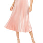Anne Klein Women's Satin Shutter Pleat Maxi Skirt Pink Size X-Large