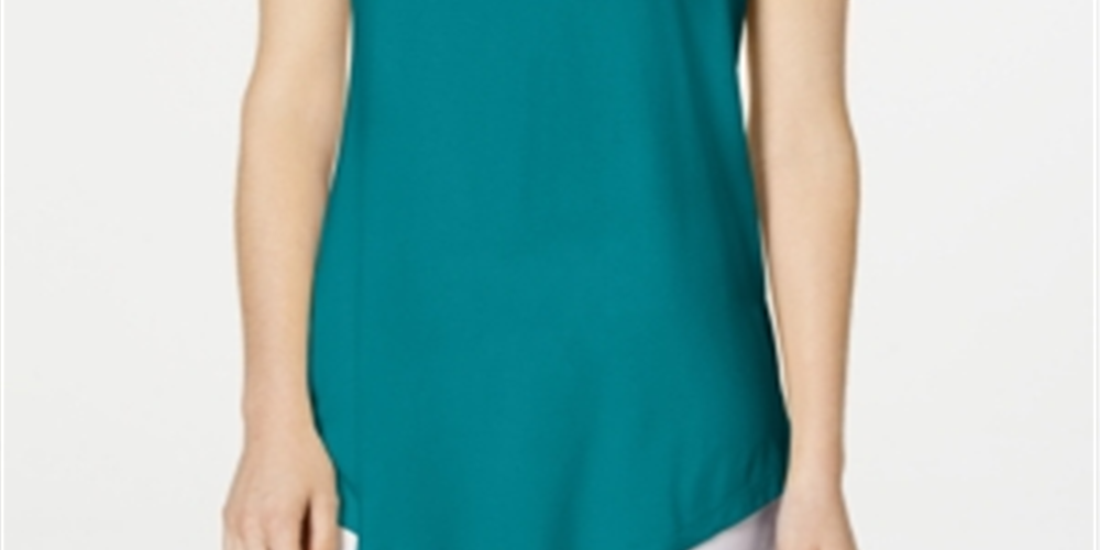 JM Collection Women's Cold Shoulder Swing T-Shirt Blue Size X-Large