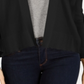 Charter Club Women's Textured Knit Open Cardigan Black Size Medium
