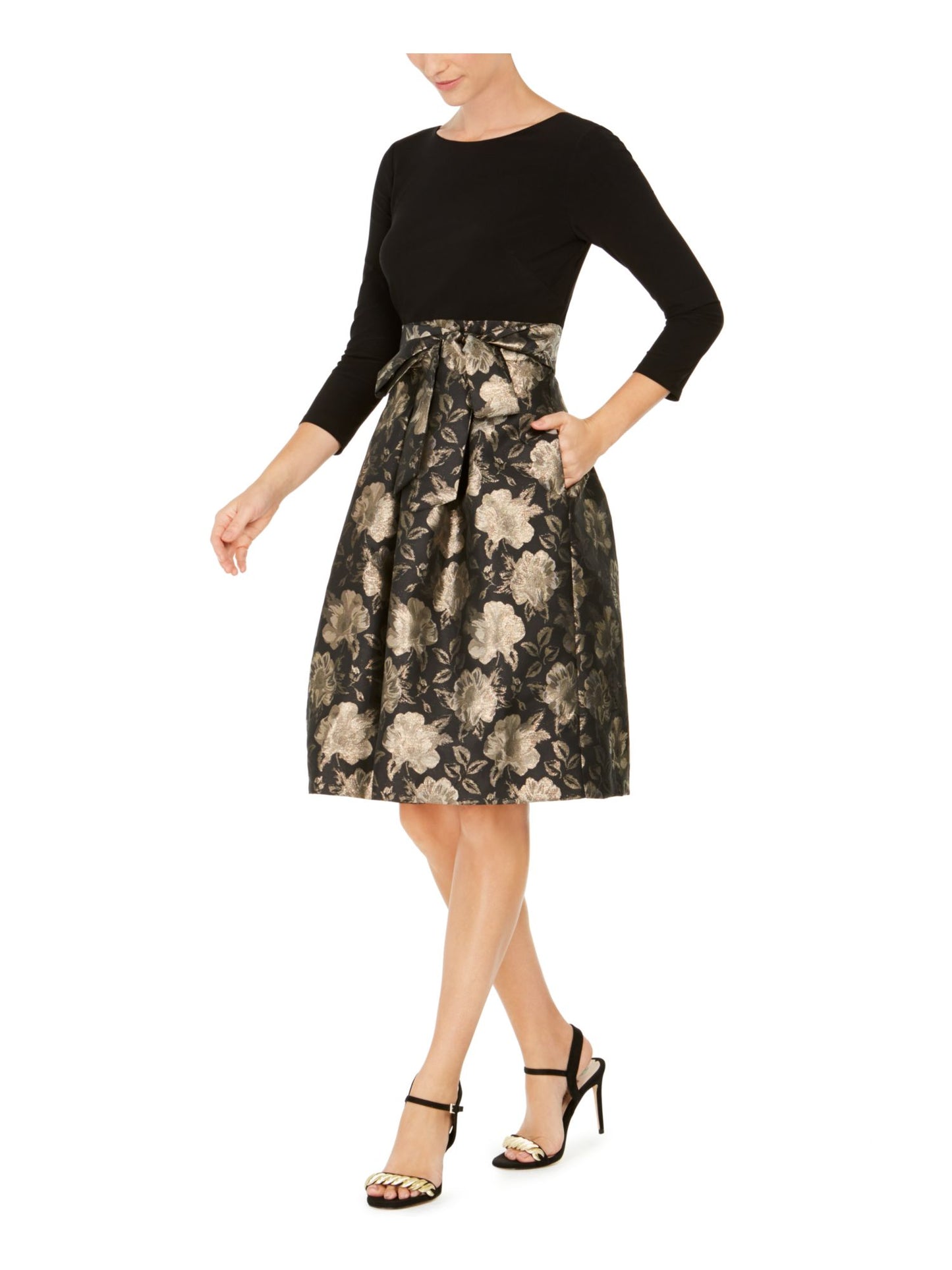 Jessica Howard Women's Long Sleeve Knee Length Dress Gray Size 8