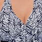 Island Escape Women's Printed Stretch Allover Slimming Removable Cups Surplice Full Coverage Swimdress Black Size 18W