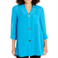 Alfani Women's Semi Sheer 3/4 Sleeve Blouse Blue Size Petite S/M