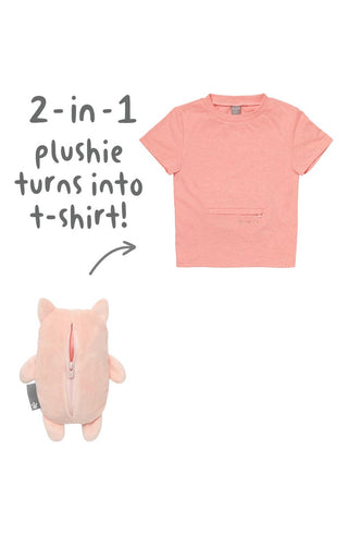 Cubcoats Toddler Girl's Kali the Kitty 2 in 1 Stuffed Animal T-Shirt Pink