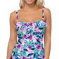 Island Escape Women's Printed Tankini Swim Top White
