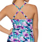 Island Escape Women's Printed Tankini Swim Top White