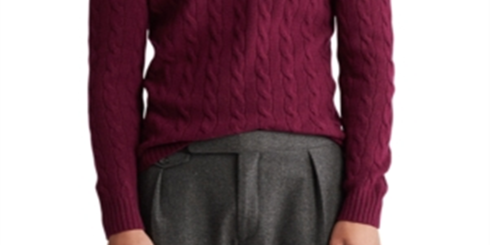 Polo Ralph Lauren Men's Wool Cashmere Cable Knit Sweater Red Size 2XB