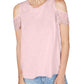 INC International Concepts Women's Linen Cold Shoulder Top Pink Size Large