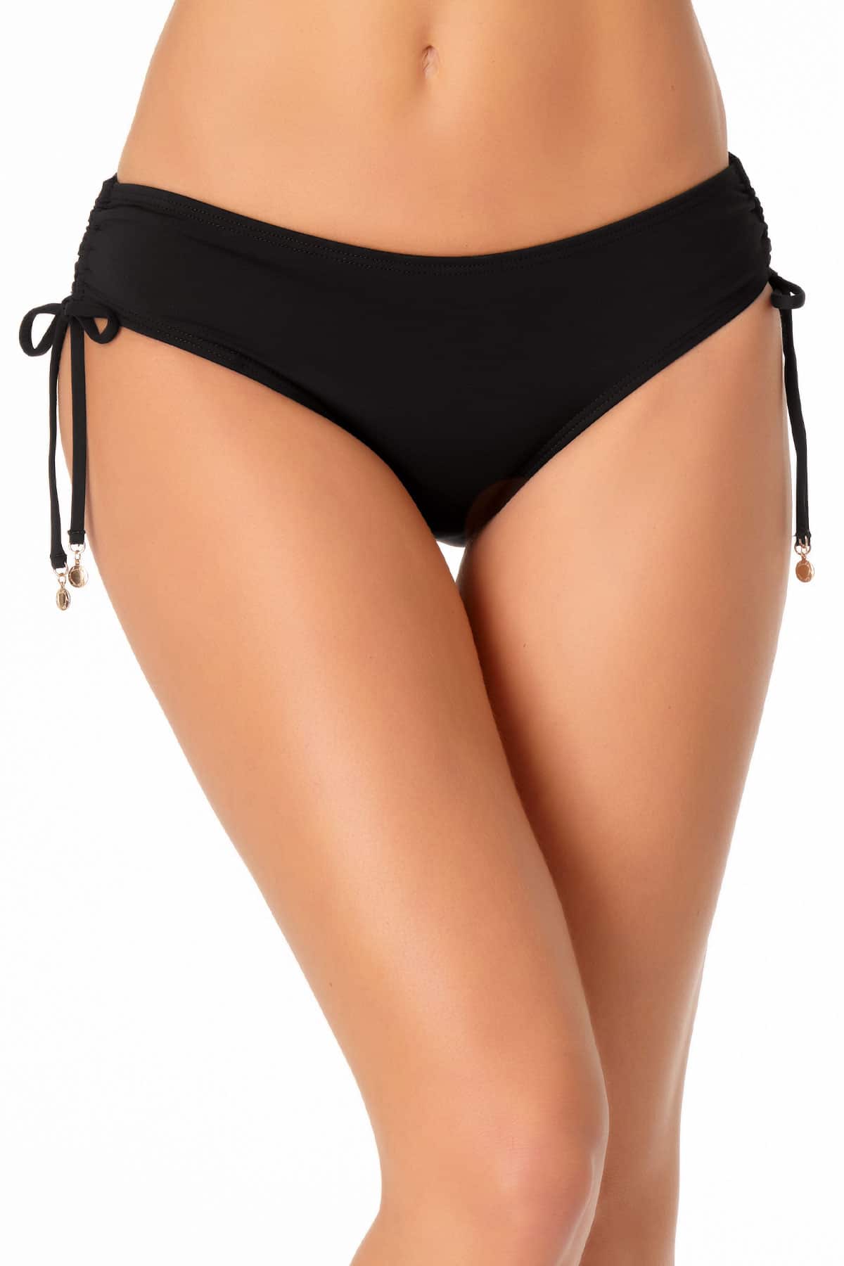 Anne Cole Women's Noire Side Tie Bikini Bottoms Black Size Large