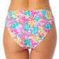 California Waves Women's Hipster Scoop Bikini Swim Bottoms White Multi Size Medium