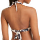 Bar III Women's Animal Print Stretch Push up Fixed Cups Lined Tie Deep V Neck Swimsuit Top Brown Size X-Large
