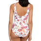 Ralph Lauren Women's Jacobean Floral OTS Underwire One Piece Swimsuit White- Size 8
