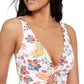 Ralph Lauren Women's Jacobean Floral OTS Underwire One Piece Swimsuit White- Size 8