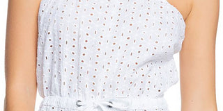 Roxy Women's Eyelet Tie Convertible Angels Song Swimsuit Cover up White Size Large