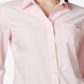 Tommy Hilfiger Women's Button Down Solid 3/4 Roll Tab Long Sleeve Top Pink Size Small