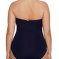 Anne Cole Women's Twist Front Ruched One Piece Swimsuit Blue