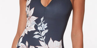 Sanctuary Women's Night in the Jungle Asymmetrical One Piece Swimsuit Black Size Large