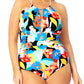 Anne Cole Women's Floral Keyhole Removable Cups High Neck One Piece Swimsuit Multi Floral Size 16W