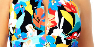 Anne Cole Women's Floral Keyhole Removable Cups High Neck One Piece Swimsuit Multi Floral Size 16W