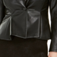 Bar III Women's Faux Leather Peplum Jacket Black Size 6