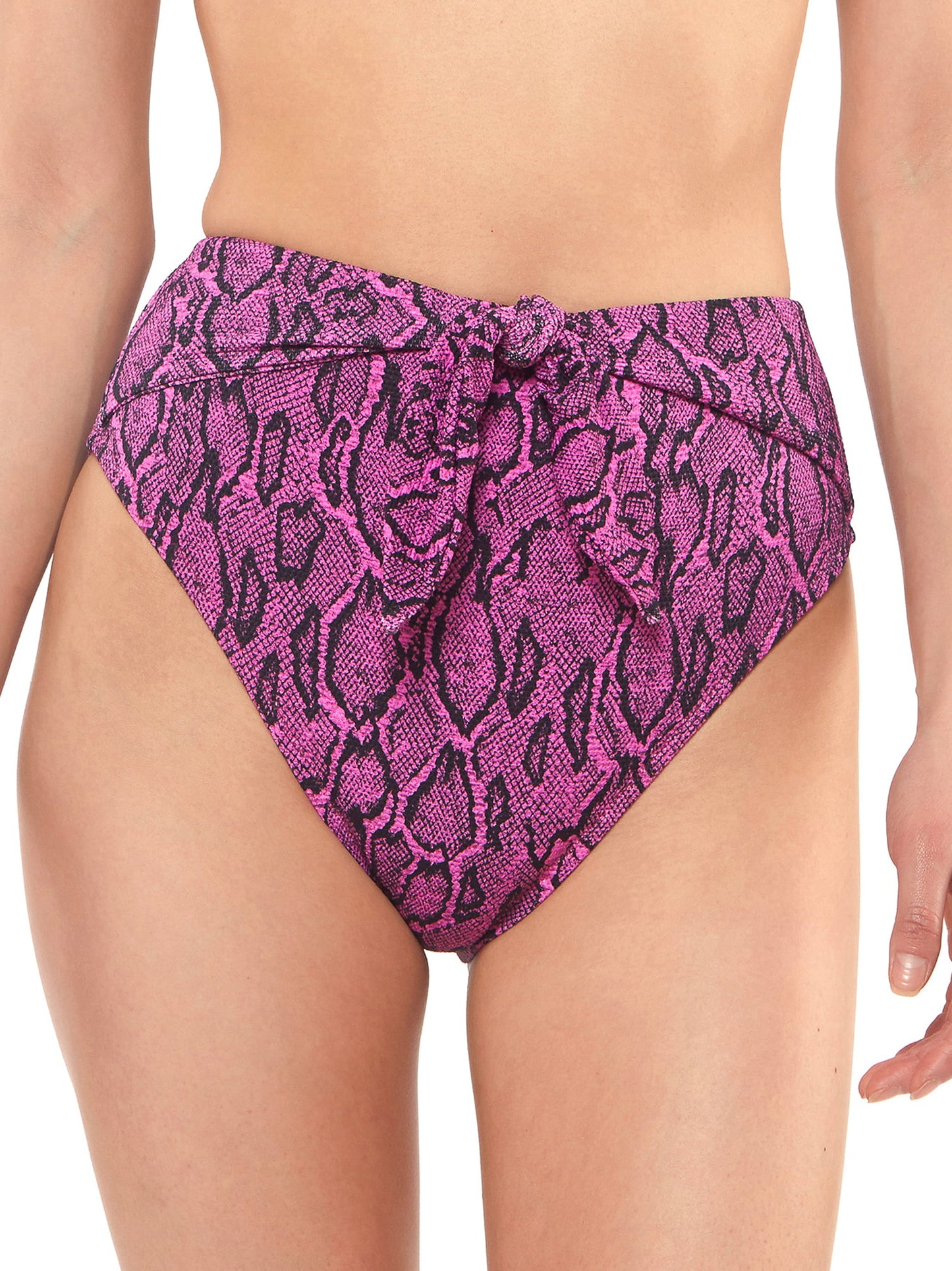 Jessica Simpson Women's Contemporary Snakecharmer High Waisted Bottom Swimsuit Purple Size Medium