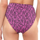 Jessica Simpson Women's Contemporary Snakecharmer High Waisted Bottom Swimsuit Purple Size Medium
