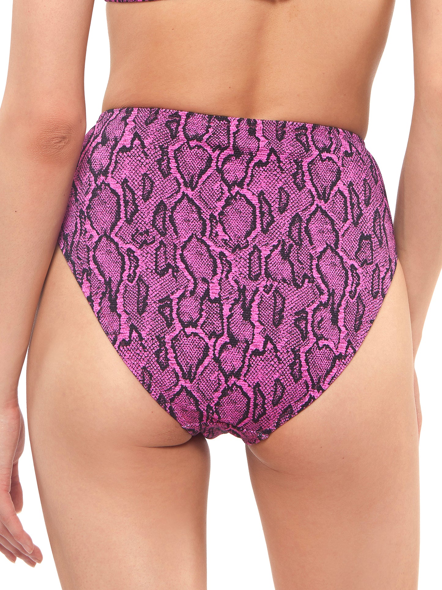 Jessica Simpson Women's Contemporary Snakecharmer High Waisted Bottom Swimsuit Purple Size Medium