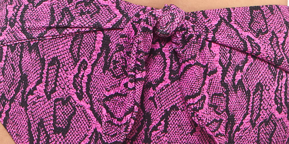 Jessica Simpson Women's Contemporary Snakecharmer High Waisted Bottom Swimsuit Purple Size Medium