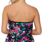 Island Escape Women's Printed Dahlia Tankini Swimsuit Top Black Size 8