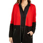 Charter Club Women's Color Block Long Sleeve Open Cardigan T-Shirt Sweater Red Size Petite Small
