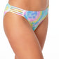 California Waves Women's Strappy Hipster Bikini Swim Bottom Multi Tie Dye Size Small