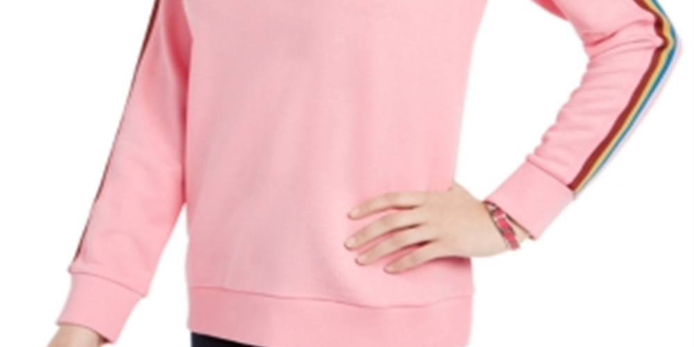 Tommy Hilfiger Women's Multicolor Logo Sweatshirt Pink Size Medium