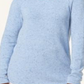 Karen Scott Women's Long Sleeve Curved Hem Sweater Blue Size Petite Small