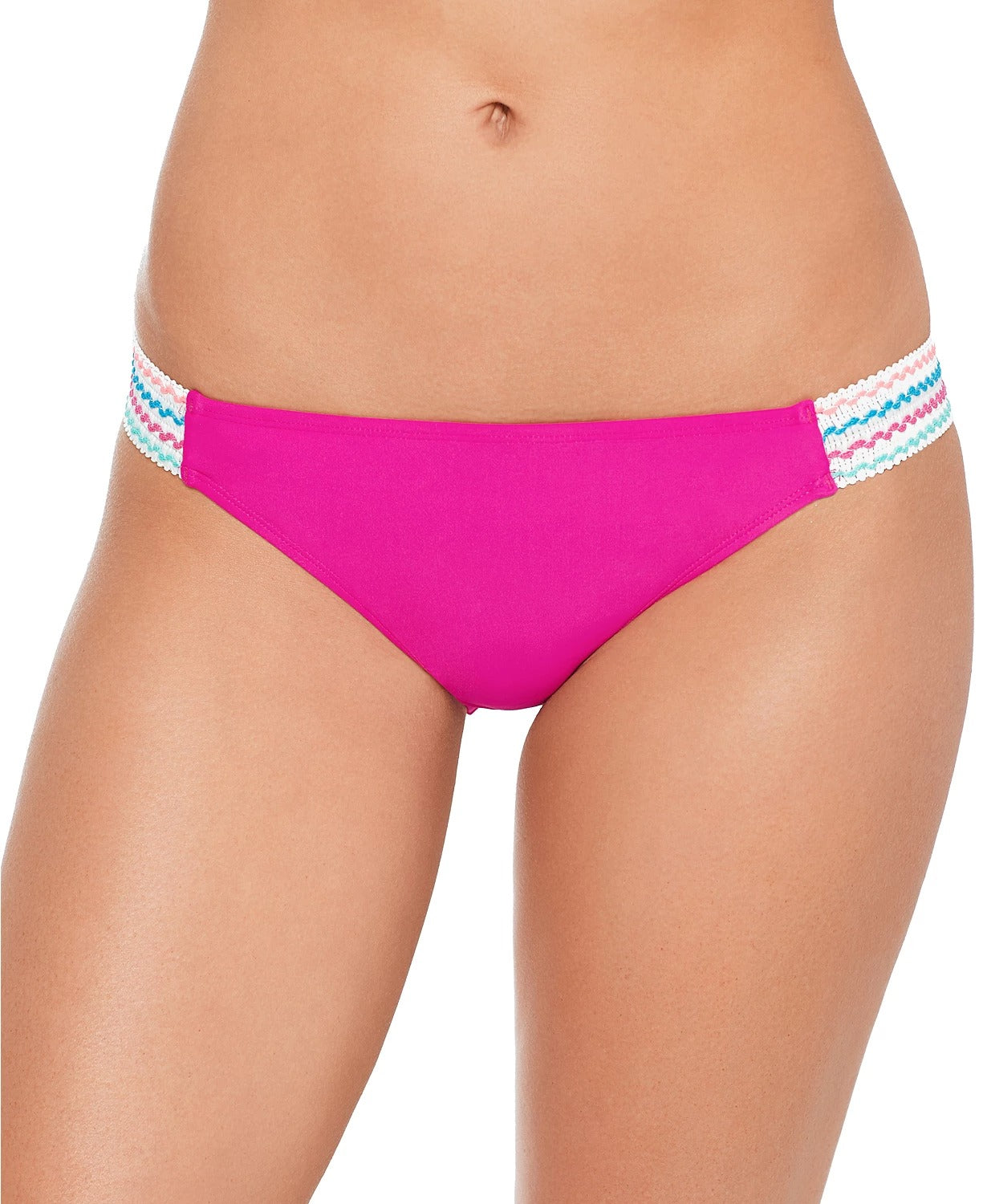 Salt + Cove Women's Solid Banded Hipster Bikini Swim Bottom Pink Size X-Large