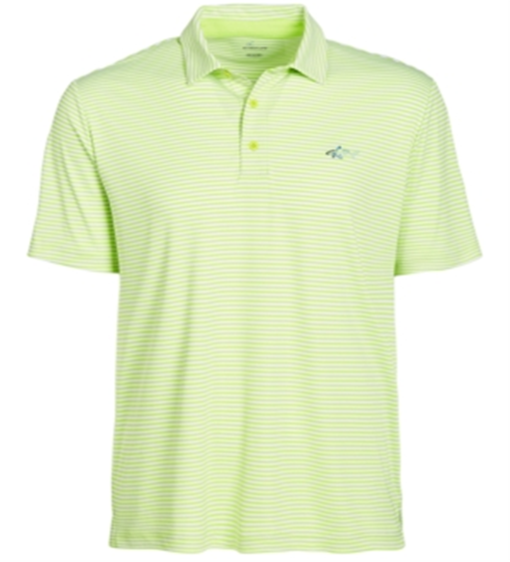 Attack Life Men's Regular Fit Performance Stretch Feeder Stripe Polo Green Size Small