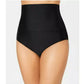 Island Escape Women's High Waist Tummy Control Top Bikini Bottoms Swimsuit Black