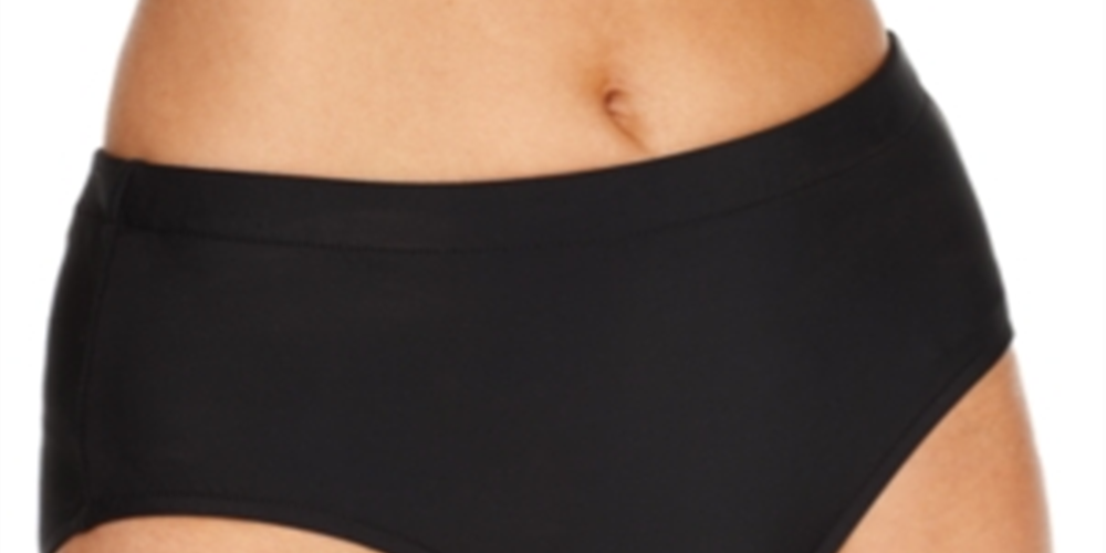 Swim Solutions Women's Mid Rise Bikini Bottoms Swimsuit Blue