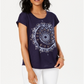 Style & Co Women's Graphic T-Shirt Blue Size Petite L