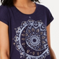 Style & Co Women's Graphic T-Shirt Blue Size Petite L