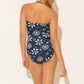 Bleu Rod Beattie Women's Printed Bandeau One Piece Swimsuit Blue