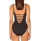 Bleu Rod Beattie Women's Lace Down One Piece Swimsuit Black