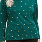 Karen Scott Women's Tree Printed Turtleneck Top Green Size Large