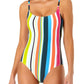 Anne Cole Women's Striped Adjustable Clearwater Scoop Neck One Piece Swimsuit Size 10